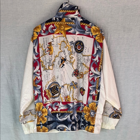 Yellow and White Bomber Jacket with Vibrant Floral Embellishments - Picture 4 of 4